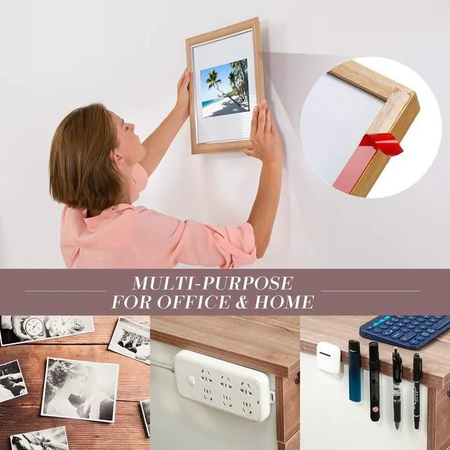 Alt view image 6 of 7 - 100 Pieces Nail Design Tips Display Stand Holder with 10 M Double Sided Tape Nail Design Practice Holder and Removable Mounting Tape for Home Wall office Decor