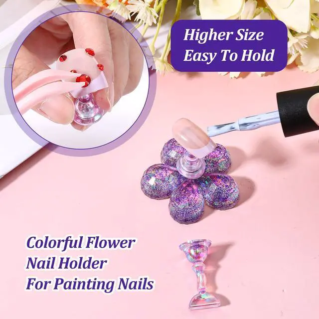 Alt view image 3 of 7 - 2 Set Nail Stand Press on Magnetic Nail Holder Kit Acrylic Fake Nails Art Display Stand Flower Practice Stands Design Tools for DIY Painting Nails Hand Salons Homes Professional Techs Supplies