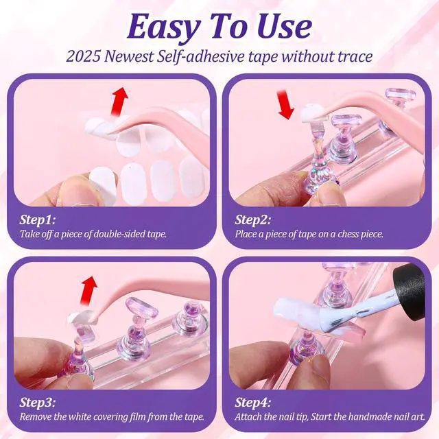 Alt view image 4 of 7 - 2 Set Nail Stand Press on Magnetic Nail Holder Kit Acrylic Fake Nails Art Display Stand Flower Practice Stands Design Tools for DIY Painting Nails Hand Salons Homes Professional Techs Supplies