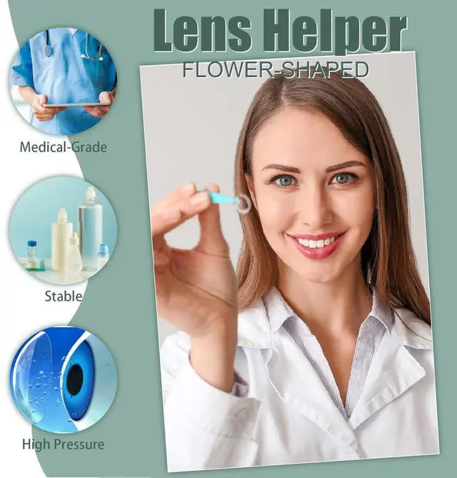 Alt view image 2 of 5 - 4 Pack Flower-Shaped Contact Lens Remover with Storage Box Individually Packaged Soft Silicone Suction Sticks Gentle Tool for Safe Lens Removal for Hard/RGP/OK Contact Lenses(Blue)