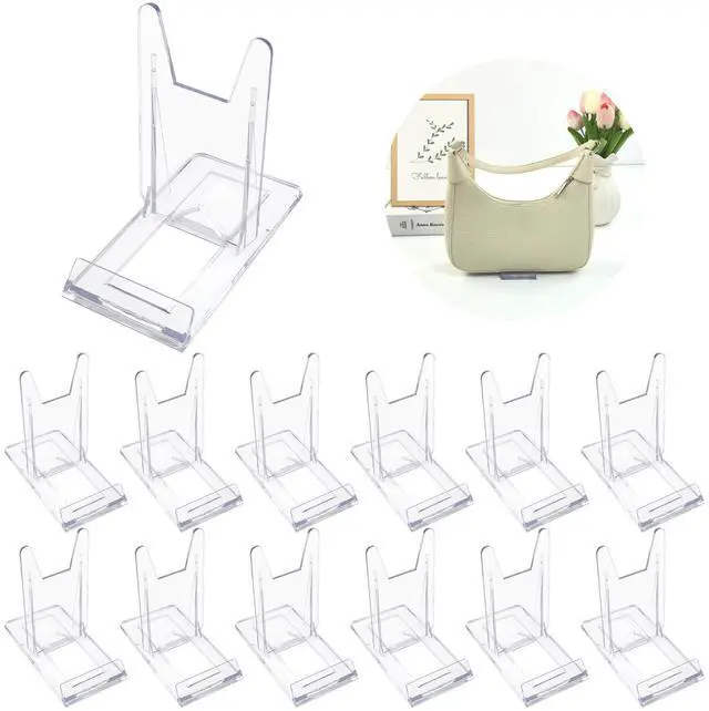 Main image of 12 Sets of Adjustable Purse Display Stand Clear Acrylic Handbag Stand Holder for Wallet Purses Handbag Bag Clear Stand for Display Acrylic Purse Display Case for Party Wedding Home Decoration Birthday