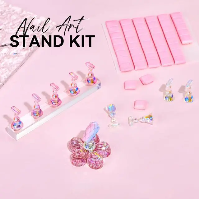 Alt view image 2 of 7 - Nail Stand for Press On Nails Display Practice Art Painting Magnetic Fake Nail Holder for Painting Nails Stand for False Nail Designs with Reusable Putty for Home DIY Beginner Salon Supplies