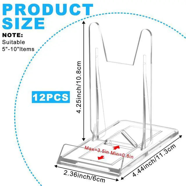 Alt view image 2 of 7 - 12 Sets of Adjustable Purse Display Stand Clear Acrylic Handbag Stand Holder for Wallet Purses Handbag Bag Clear Stand for Display Acrylic Purse Display Case for Party Wedding Home Decoration Birthday