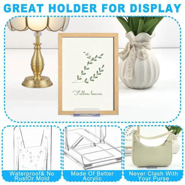Alt view image 3 of 7 - 12 Sets of Adjustable Purse Display Stand Clear Acrylic Handbag Stand Holder for Wallet Purses Handbag Bag Clear Stand for Display Acrylic Purse Display Case for Party Wedding Home Decoration Birthday