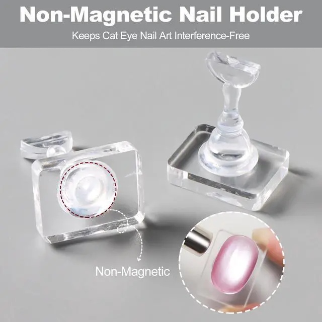 Alt view image 3 of 7 - Nail Stand For Press Ons Acrylic Magnetic-Free Nail Holder For Painting Nails Tip Arts Display Practice Stands with 200PCS Double-Sided Tape for Home DIY Art Salon Supplies