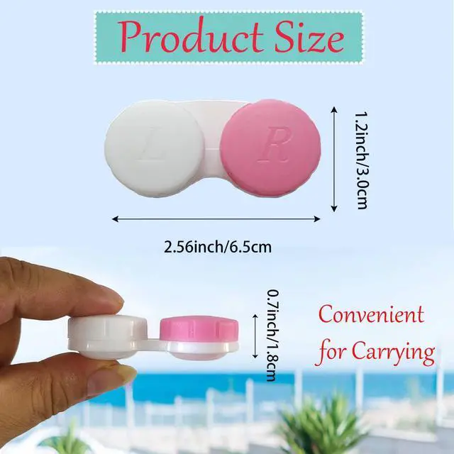 Alt view image 2 of 7 - 4 Pack Contact lens case Bulk Contact Lens Soak Storage Box Holder Container(Pink)