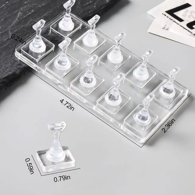 Alt view image 6 of 7 - Nail Stand For Press Ons Acrylic Magnetic-Free Nail Holder For Painting Nails Tip Arts Display Practice Stands with 200PCS Double-Sided Tape for Home DIY Art Salon Supplies