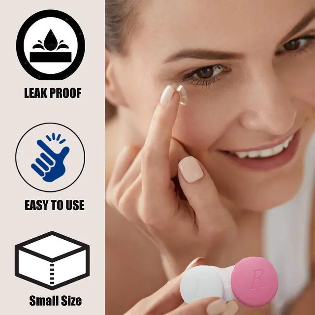 Alt view image 7 of 7 - 4 Pack Contact lens case Bulk Contact Lens Soak Storage Box Holder Container(Pink)