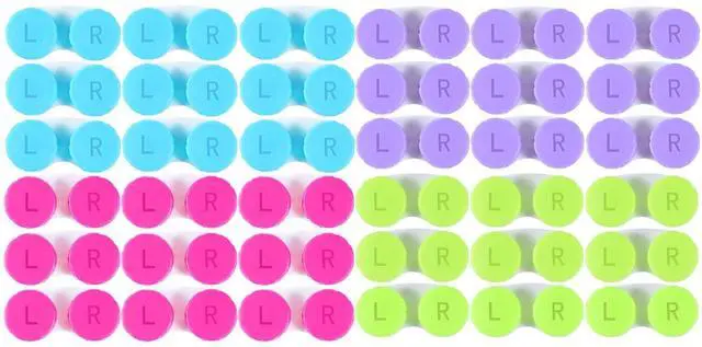 Main image of 36 Pack Colorful Cute Contact Lens Case Bulk Box Holder Container Soak Storage Kit (4 Color)