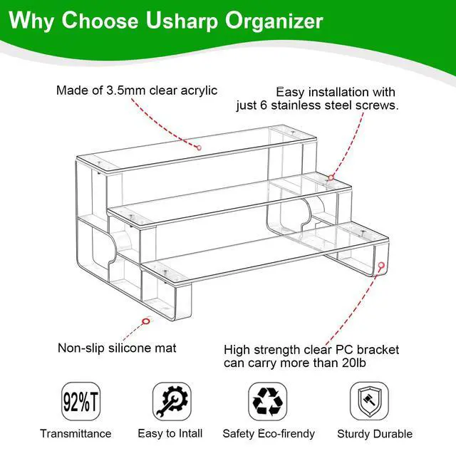 Alt view image 6 of 7 - Perfume Stand and Cologne Organizer for men, 3 Tier Clear Acrylic Risers Display Stands,Cupcake Holder for Party, Shelf Risers for Figures, Decoration and Organization (3.5mm Thickened Panel)