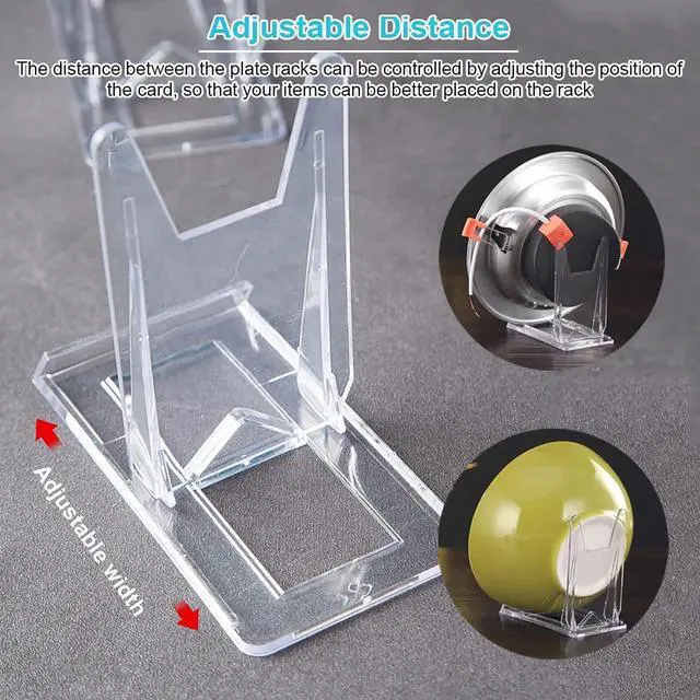 Alt view image 3 of 6 - Acrylic Plate StandsPlate Stand Plastic Stand Adjustable Decorative Plate Holder Plate Stand Decorative Stand for Display Pictures or Plate ,Home Office Supplies Festival Party Decoration(12 Pieces)