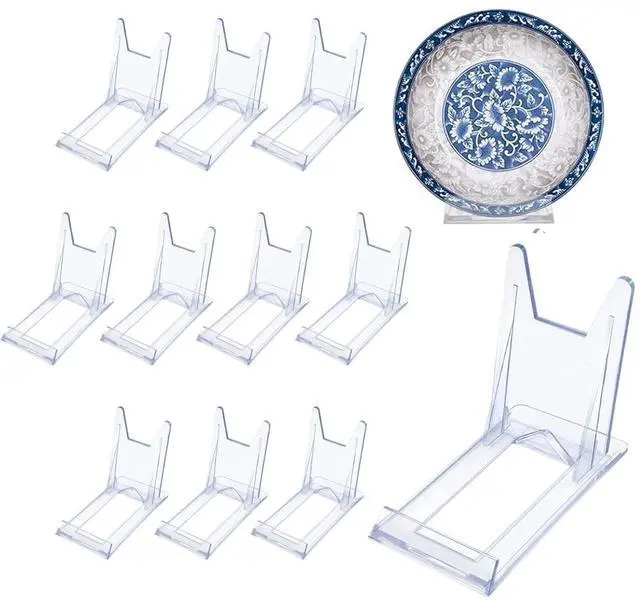 Main image of Acrylic Plate StandsPlate Stand Plastic Stand Adjustable Decorative Plate Holder Plate Stand Decorative Stand for Display Pictures or Plate ,Home Office Supplies Festival Party Decoration(12 Pieces)
