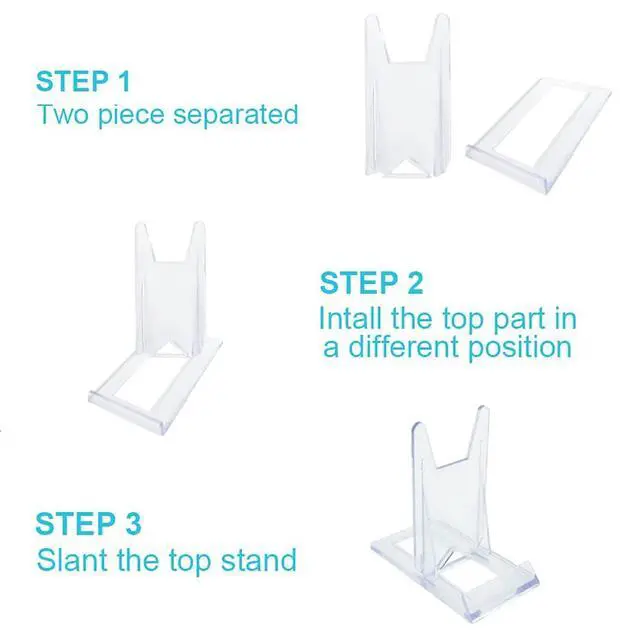 Alt view image 6 of 6 - Acrylic Plate StandsPlate Stand Plastic Stand Adjustable Decorative Plate Holder Plate Stand Decorative Stand for Display Pictures or Plate ,Home Office Supplies Festival Party Decoration(12 Pieces)