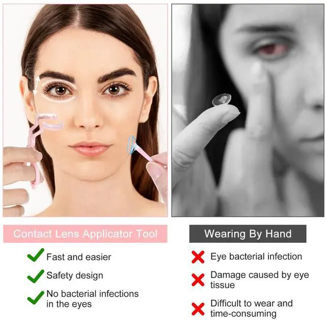Alt view image 6 of 7 - Contact Lenses Applicator Tool,Contact Lens Applicator,Contact Remover Tool for Soft Contacts Insertion Tool Set Includes Tweezers,Contact Lens Case and Contact Lens Remover Plunger Suction Cup