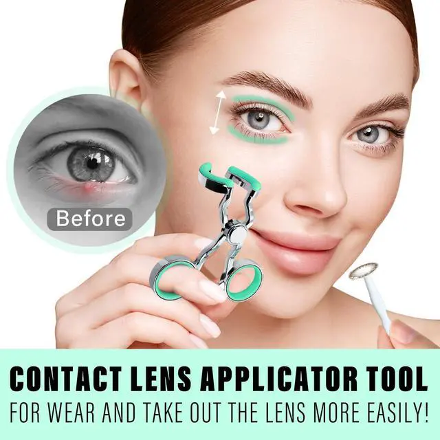 Alt view image 4 of 7 - Contact Lens Applicator Tool - Easier Apply/Remove Contact Lens Aid for Travel (Alloy Material)(Green)