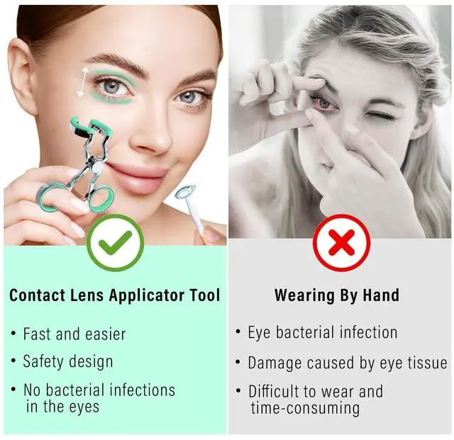 Alt view image 5 of 7 - Contact Lens Applicator Tool - Easier Apply/Remove Contact Lens Aid for Travel (Alloy Material)(Green)