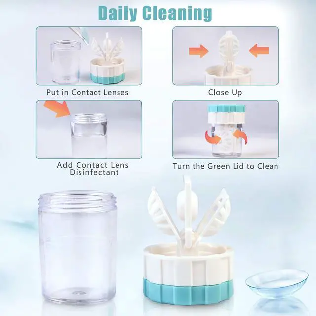 Alt view image 3 of 6 - Contact Lens Travel Kit with Cleaner Washer, Portable Contact Box with Mirror Tweezers Remover Tool Solution Bottle for Daily Outdoor