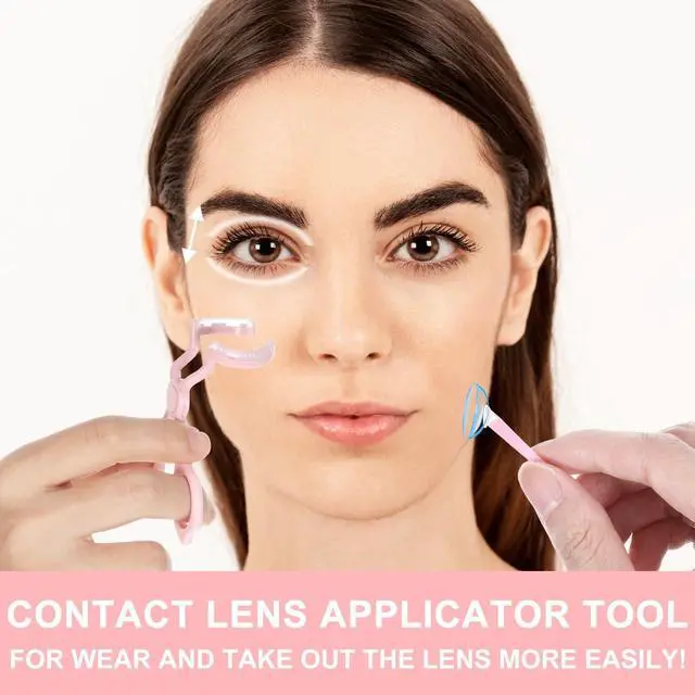 Alt view image 3 of 7 - Contact Lenses Applicator Tool,Contact Lens Applicator,Contact Remover Tool for Soft Contacts Insertion Tool Set Includes Tweezers,Contact Lens Case and Contact Lens Remover Plunger Suction Cup