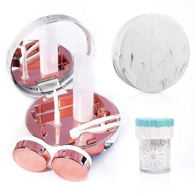 Alt view image 6 of 6 - Contact Lens Travel Kit with Cleaner Washer, Portable Contact Box with Mirror Tweezers Remover Tool Solution Bottle for Daily Outdoor