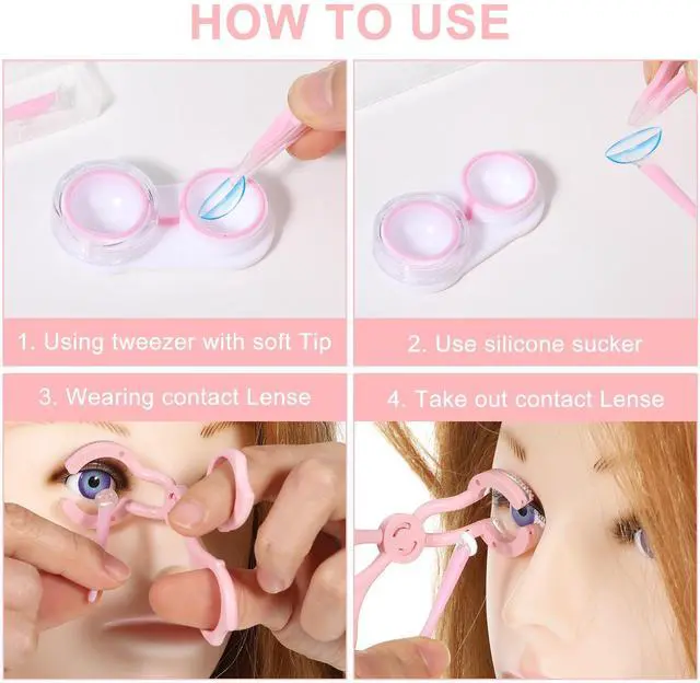 Alt view image 4 of 7 - Contact Lenses Applicator Tool,Contact Lens Applicator,Contact Remover Tool for Soft Contacts Insertion Tool Set Includes Tweezers,Contact Lens Case and Contact Lens Remover Plunger Suction Cup