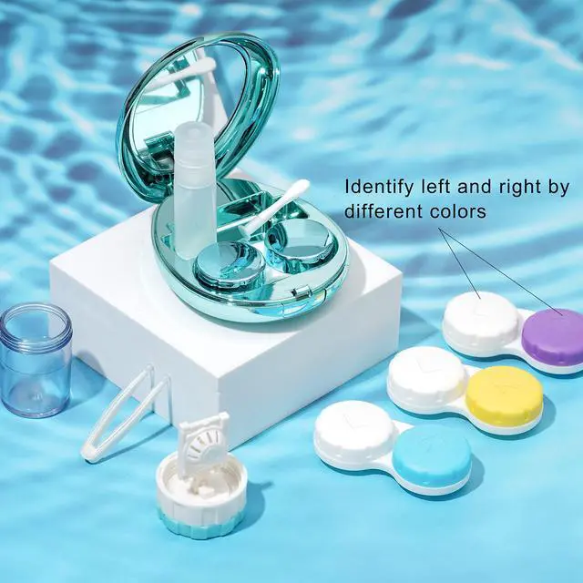 Alt view image 4 of 6 - Contact Lens Case with Cleaner Washer, Portable Travel Box with Mirror and Removal Tool Solution Bottle for Outdoor Daily Office
