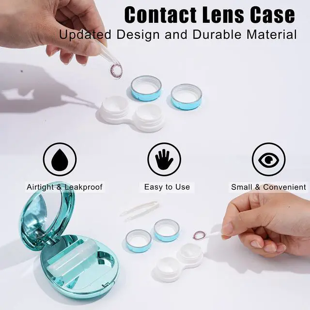 Alt view image 3 of 6 - Contact Lens Case with Cleaner Washer, Portable Travel Box with Mirror and Removal Tool Solution Bottle for Outdoor Daily Office