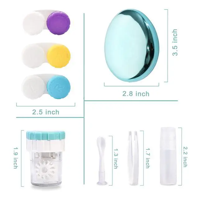 Alt view image 2 of 6 - Contact Lens Case with Cleaner Washer, Portable Travel Box with Mirror and Removal Tool Solution Bottle for Outdoor Daily Office