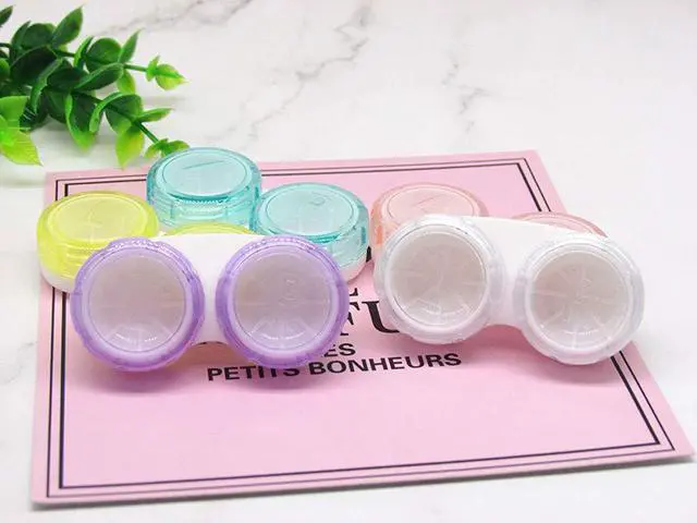 Alt view image 3 of 6 - 15 Pack Colorful Clear Travel Contact Lens Case Box Holder Soak Storage Container Bulk