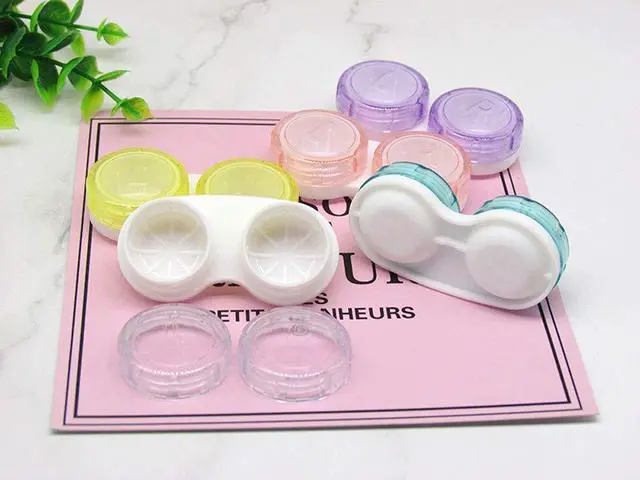 Alt view image 5 of 6 - 15 Pack Colorful Clear Travel Contact Lens Case Box Holder Soak Storage Container Bulk