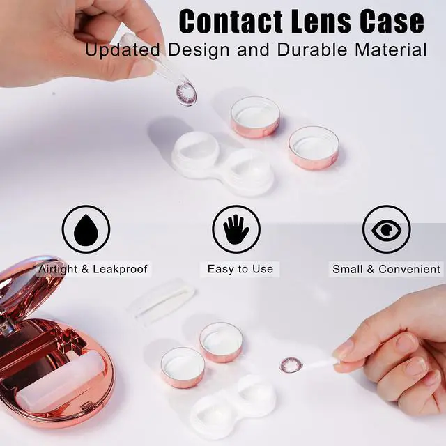 Alt view image 3 of 6 - Contact Lens Case with Cleaner Washer, Portable Travel Box with Mirror and Removal Tool Solution Bottle for Outdoor Daily Office