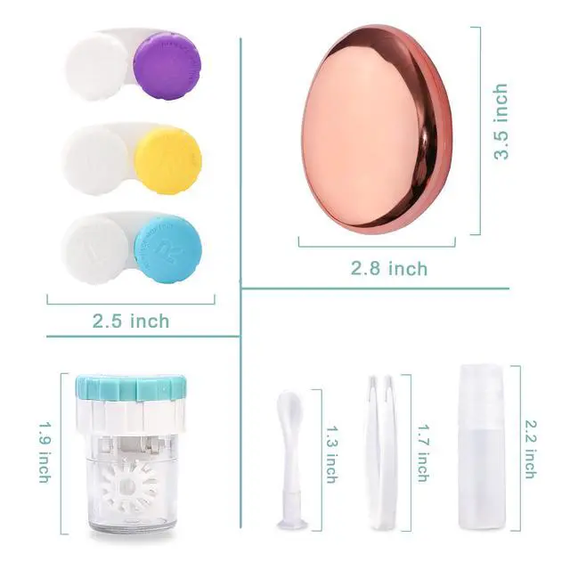 Alt view image 2 of 6 - Contact Lens Case with Cleaner Washer, Portable Travel Box with Mirror and Removal Tool Solution Bottle for Outdoor Daily Office