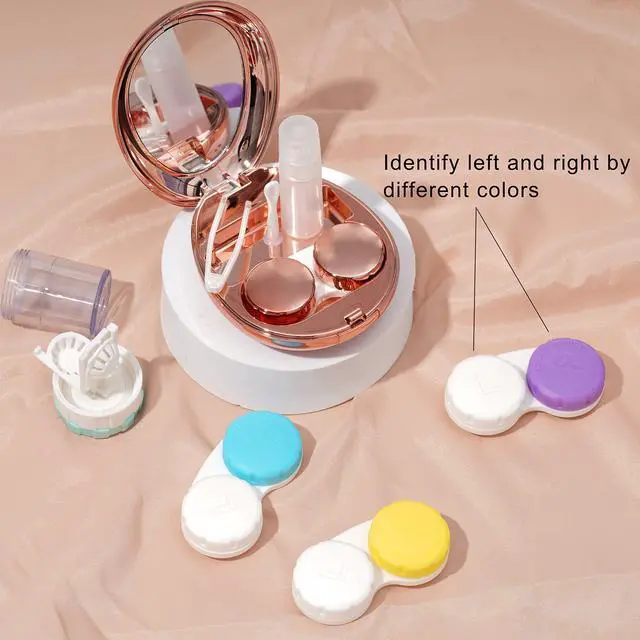 Alt view image 4 of 6 - Contact Lens Case with Cleaner Washer, Portable Travel Box with Mirror and Removal Tool Solution Bottle for Outdoor Daily Office