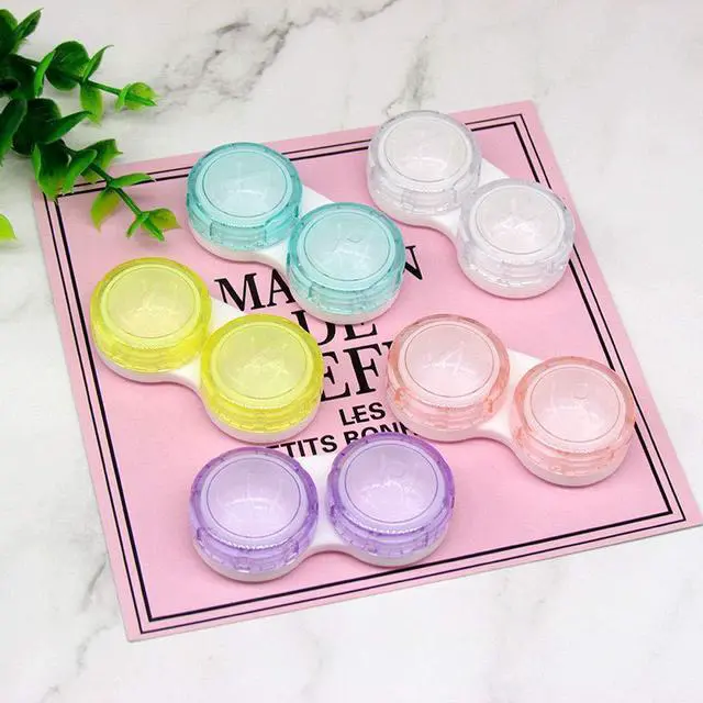 Alt view image 2 of 6 - 15 Pack Colorful Clear Travel Contact Lens Case Box Holder Soak Storage Container Bulk