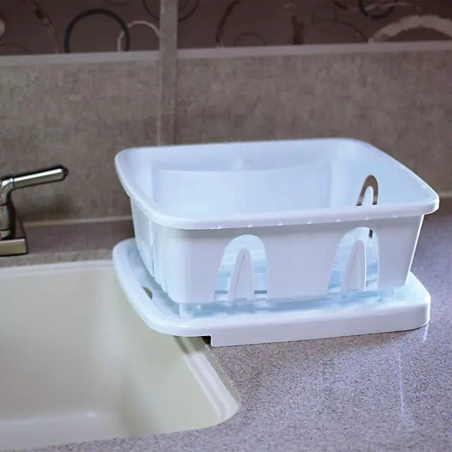 Alt view image 4 of 7 - RV Mini Dish Drainer & Tray - Features a Sloped Drain Tray Design, Heavy-Duty Construction - Ideal for Small Spaces, Apartments, Boats, and More -9.5"L x 11.7"W x 4.75"H - White (43511)
