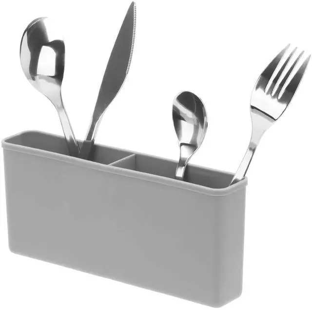Main image of Cutlery Utensil Silverware Drying Rack Basket Holder with Hooks - Flatware Storage Solution for Kitchen Dish Drainer Dish Drying Rack, Grey