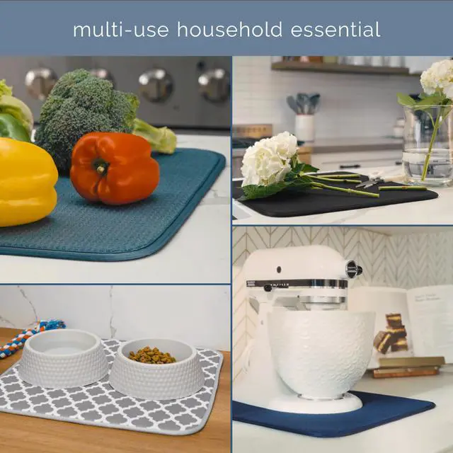 Alt view image 7 of 7 - Dish Drying Mat, 16 x 18, Absorbent Microfiber Kitchen Counter Mat, Dish Drying Pad for Dishes, Utensils, Pots and Pans, Large, Cream