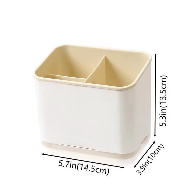 Alt view image 6 of 7 - Cutlery Drainer, Utensil Holder Sink Caddy Dish Drying Rack, Kitchen Organizer Accessories for Flatware Silverware Chopsticks Knives Forks Spoons Spatula(Apricot)