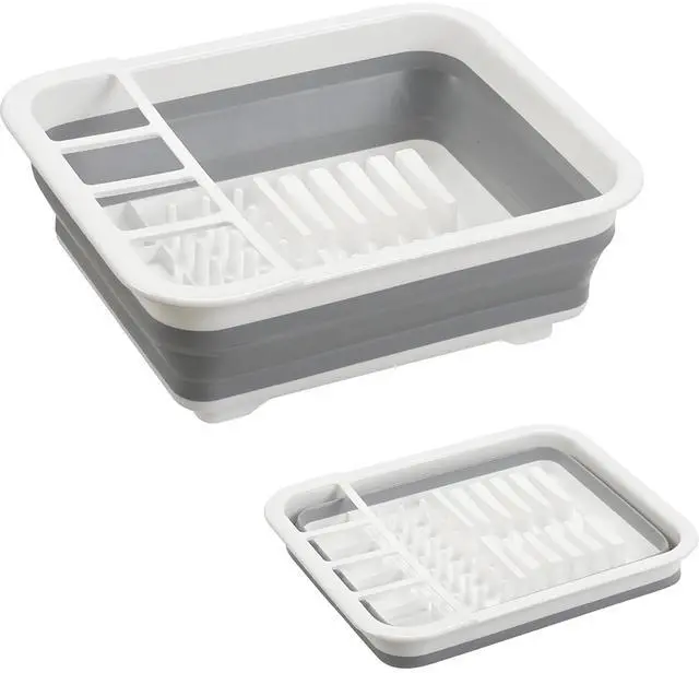 Main image of Collapsible Dish Drying Rack, Foldable Dinnerware Drainer Organizer for Storage Kitchen Counter RV Accessories Portable Rack Holders for Dishes Plates and Cups Camping Travelling Space Saver Essential