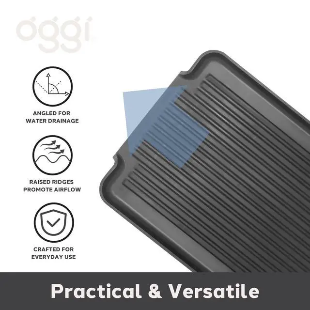 Alt view image 5 of 7 - Dish Drain Board & Drying Rack Tray for Kitchen - Ideal Rigid Drainboard, Plate & Glass Drainer Tray, Dish Drain Boards for Kitchen Counter, 12.75 x 17.25 - Black