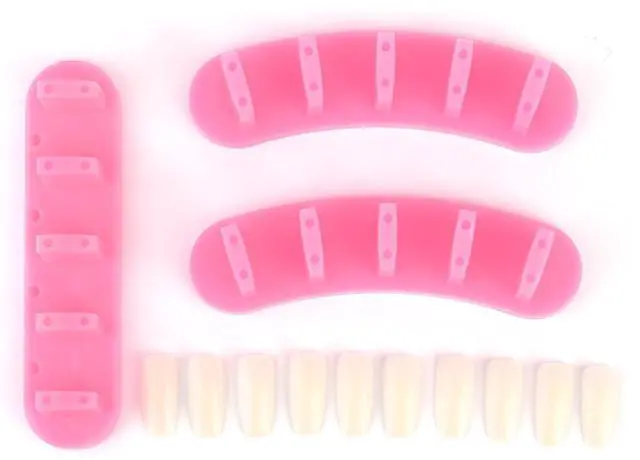 Main image of 3Pcs Nail Practice Display Stand with 10Pcs False Nail Tips