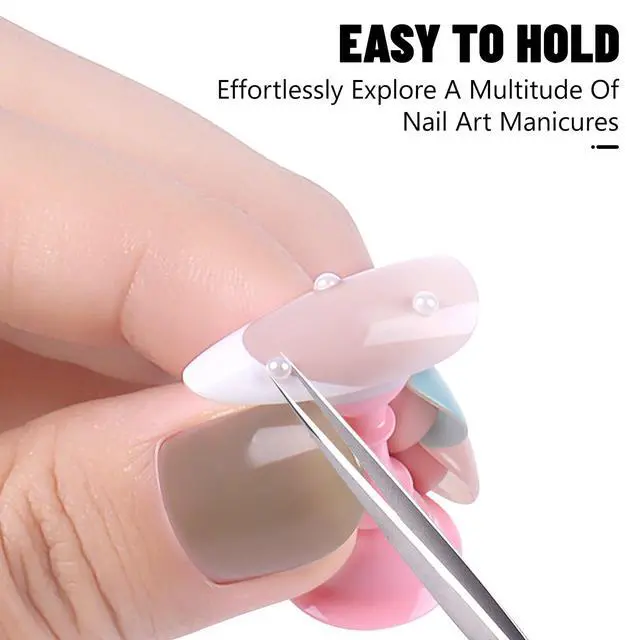 Alt view image 4 of 7 - 2 Sets Nail Painting Stand With Reusable Adhesive Putty Acrylic Nail Holder For Press On Nails Display Tools Kit Accessories Home DIY Salon