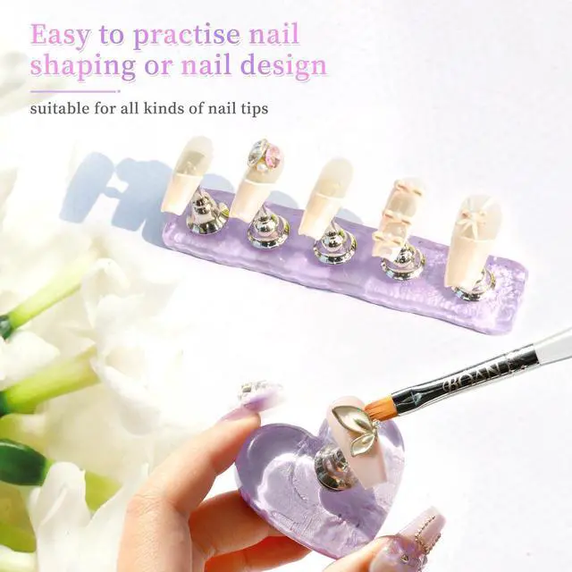 Alt view image 6 of 7 - Acrylic Nail Holder Stand for Nail Painting & Press On with Clay