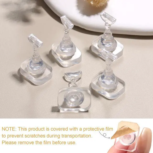 Alt view image 5 of 7 - Non-Magnetic Acrylic Nail Stand for Press-Ons, Cat Eye Nail Art Practice & Display Stand, Fake Nail Holder for Painting with Double-Sided Sticky Tape, Manicure Beginner & Salon Supplies