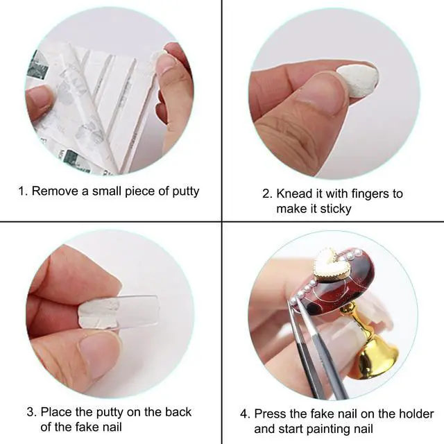 Alt view image 6 of 7 - 2Set Acrylic Nail Stand with 42pcs Reusable Putty Press on Nail Kit Metal Nail Holder for Painting Nail Display Practice Stand Nail Tip Stand Magnetic Nail Art Tools for Women