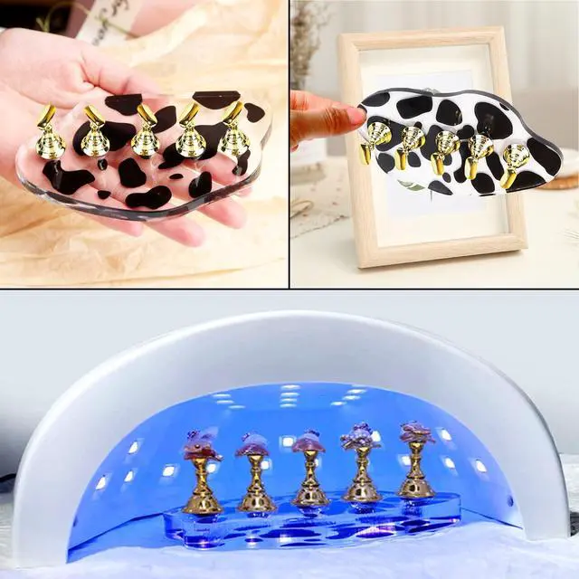 Alt view image 3 of 7 - 2Set Acrylic Nail Stand with 42pcs Reusable Putty Press on Nail Kit Metal Nail Holder for Painting Nail Display Practice Stand Nail Tip Stand Magnetic Nail Art Tools for Women