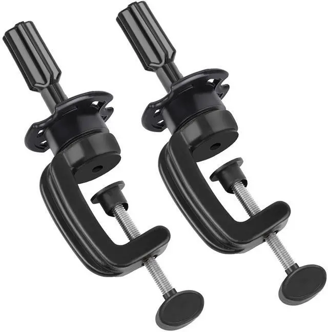Main image of Wig Mannequin Head Stand, 2 Pack Cosmetology Manikin Stand Mannequin Head Holder Clamp Black Wig Stand Holder