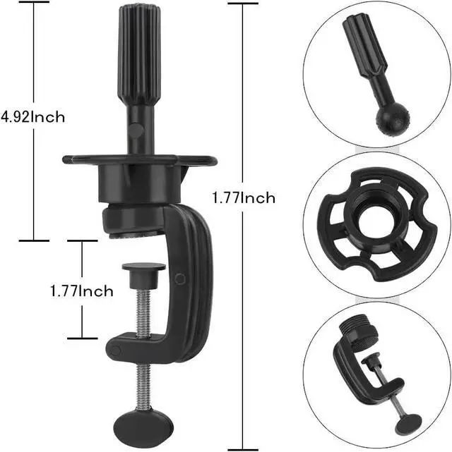 Alt view image 2 of 6 - Wig Mannequin Head Stand, 2 Pack Cosmetology Manikin Stand Mannequin Head Holder Clamp Black Wig Stand Holder