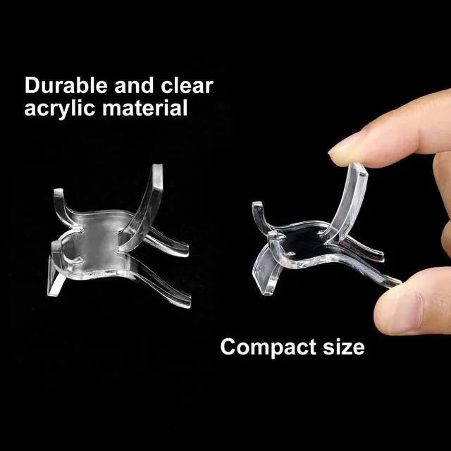 Alt view image 3 of 7 - 20 Pcs Acrylic Rock Display Stand Crystal Holder Easel Stands Rock Display Stands Clear Pedestal Holders Collectibles for Geodes Mineral Agate Coral (Small)