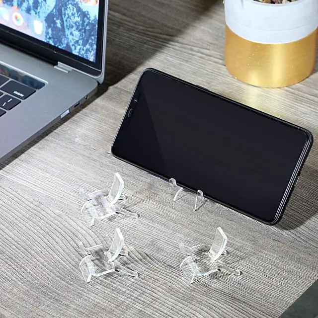 Alt view image 5 of 7 - 20 Pcs Acrylic Rock Display Stand Crystal Holder Easel Stands Rock Display Stands Clear Pedestal Holders Collectibles for Geodes Mineral Agate Coral (Small)