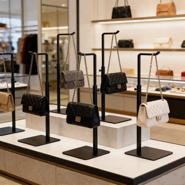 Alt view image 2 of 7 - Purse Stands Black Handbag Display Stand Adjustable Banner Stand